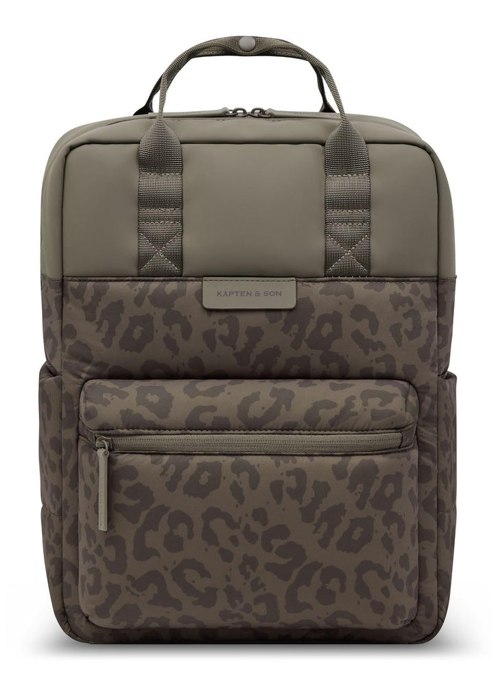 Kapten & Son Rucksack Freizeitrucksack mit Laptopfach Bergen Cloud Backpack 15L Leo Dark Brown taupe