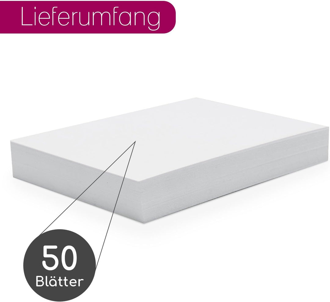 younikat Blanko Papier DIN A3 Weiss - 400g Kartonpapier 50 Blatt I Bastelkarton zum Selbstgestalten