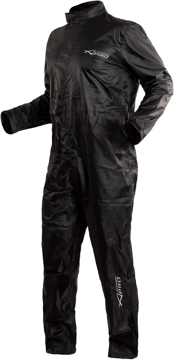 A-Pro Wasseranzung Regenanzug Wasserdicht Motorrad Hoehe Sichtbarkeit Schwarz S, Schwarz S