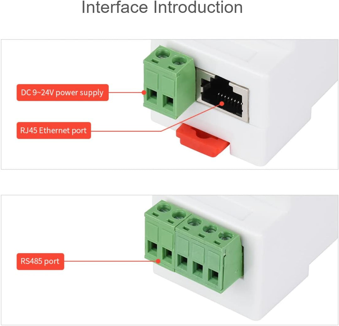 Waveshare RS485 to RJ45 Ethernet Converter Module, Industrial Rail-Mount RS485 Serial Server,TCP/IP