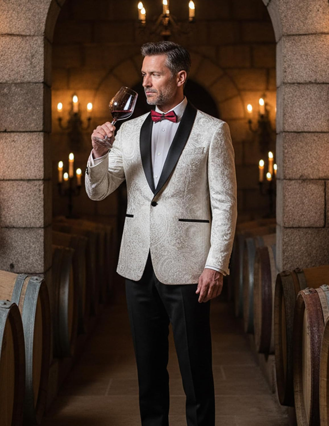 COOFANDY Smokingjacke für Herren, Blumenmuster, luxuriös, Bestickt, Hochzeit, Blazer, Kleid für Part