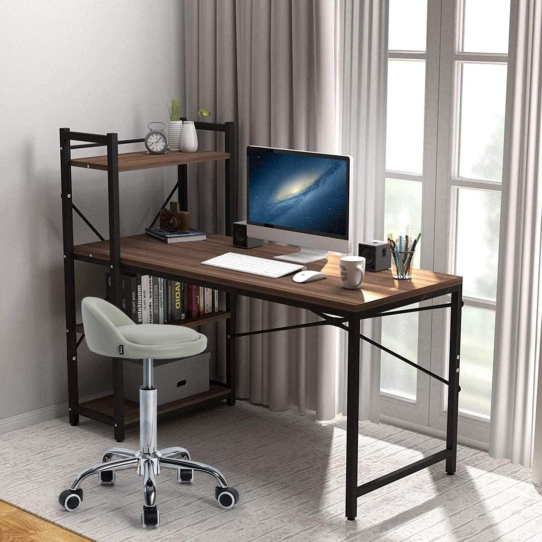 Mingone Bürohocker Höhenverstellbar Rollhocker mit Lehne Drehhocker mit Rollen Arbeitshocker 360 °Dr