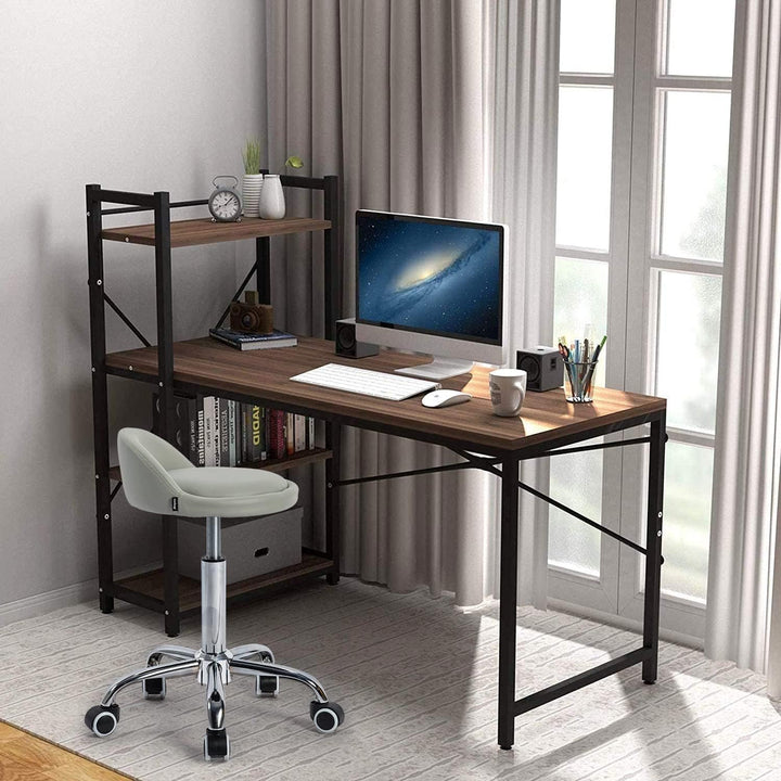 Mingone Bürohocker Höhenverstellbar Rollhocker mit Lehne Drehhocker mit Rollen Arbeitshocker 360 °Dr