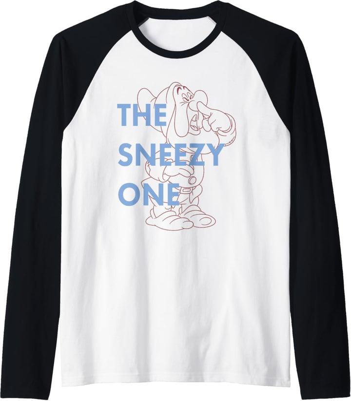 Disney Snow White Dwarf Sneezy The Sneezy One Outlined Raglan