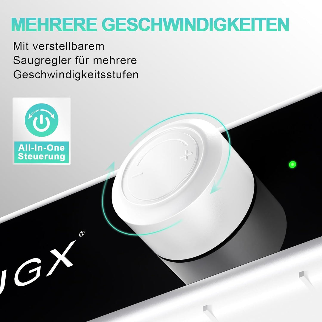 L'UGX Professionelle Staubabsaugung für Nägel 650PA Nagelstaubsauger mit 2 FilterStarke Saugkraft, S