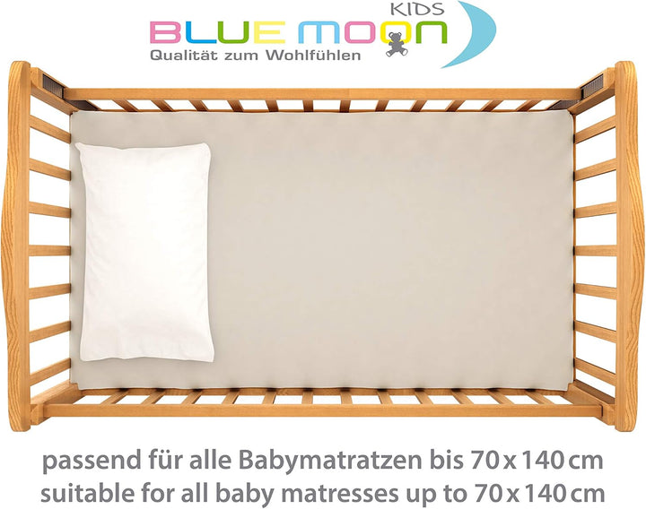 Blue Moon Bio Baumwolle Jersey Bettlaken - Spannbettlaken 70x140cm - Spannleintuch Spannbetttuch Org