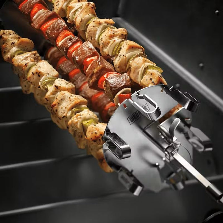 Weber Crafted Spiesse-Set für Rotisseries - Halterung mit 6 Spiessen aus Edelstahl, spülmaschinenfes