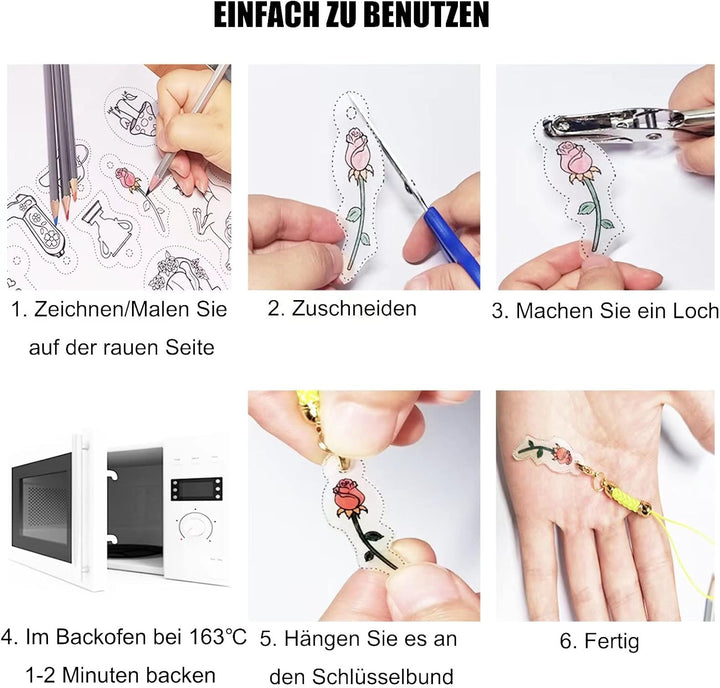 SUNANFBEST Schrumpffolie Set, Schrumpffolienset Schrumpffolien Set Schrumpffolie Basteln zum Bastels