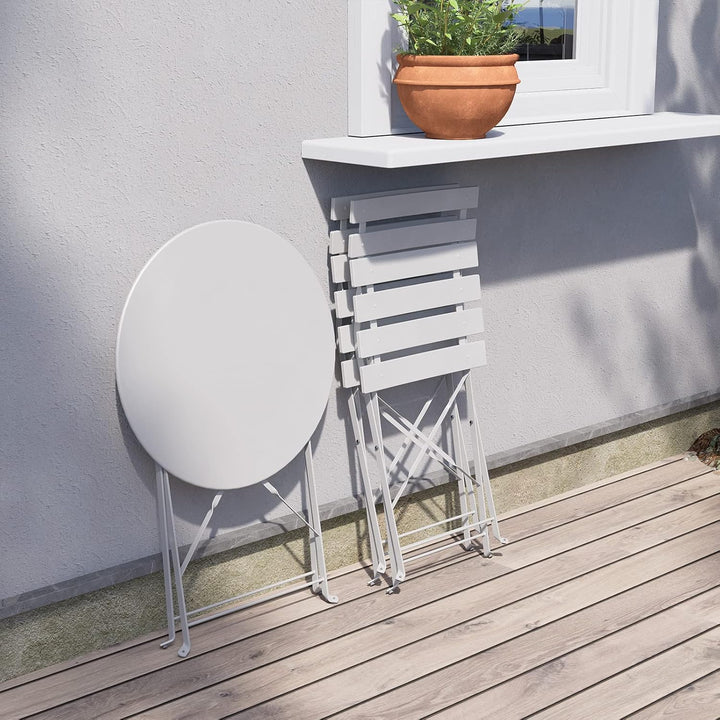 Grand patio Bistro Set 3 Stück, Gartenmöbel Set, Sitzgruppe 2 Stühle und 1 Tisch, Premium Stahl, Kla