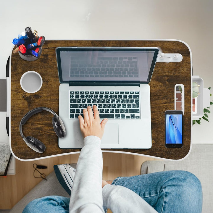 Klappbarer Laptop-Schreibtisch 60x40cm – Leichter, Multifunktionaler Bett Schreibtisch mit Kartensch