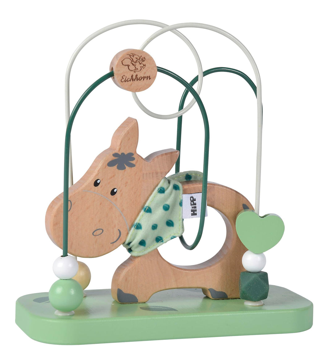 Eichhorn - Baby Hipp Motorikschleife mit 2 Schleifen und Eselmotiv, 6x18x18cm, 100% FSC Zertifiziert