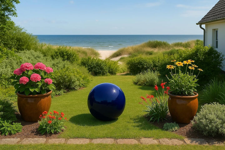 Keramik Kugel 35 cm Gartenkugel Dekokugel Gartenfigur Dekoration aus frostfester, witterungsbeständi