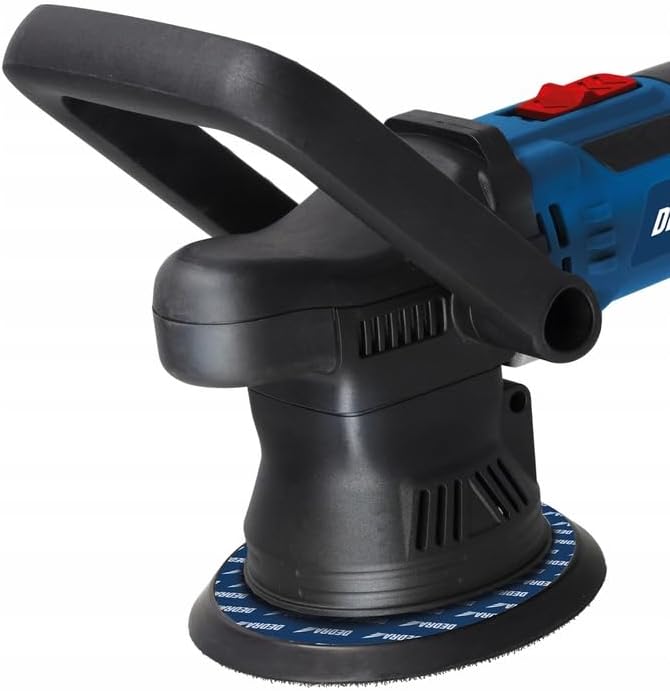 DEDRA Exzenter-Poliermaschine 700W, zwei Polierscheiben 75Ø/125Ø mm, Drehzahl 2000-6400 U/min, Sanft