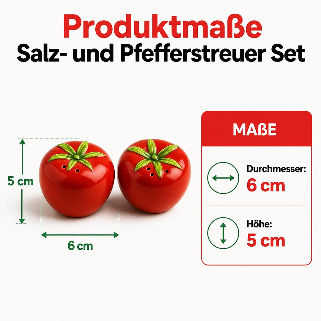Salz- &amp; Pfefferstreuer Set Keramik, Hühner, Tomaten, Leuchttürme, dekorativ &amp; funktional (Tomaten),