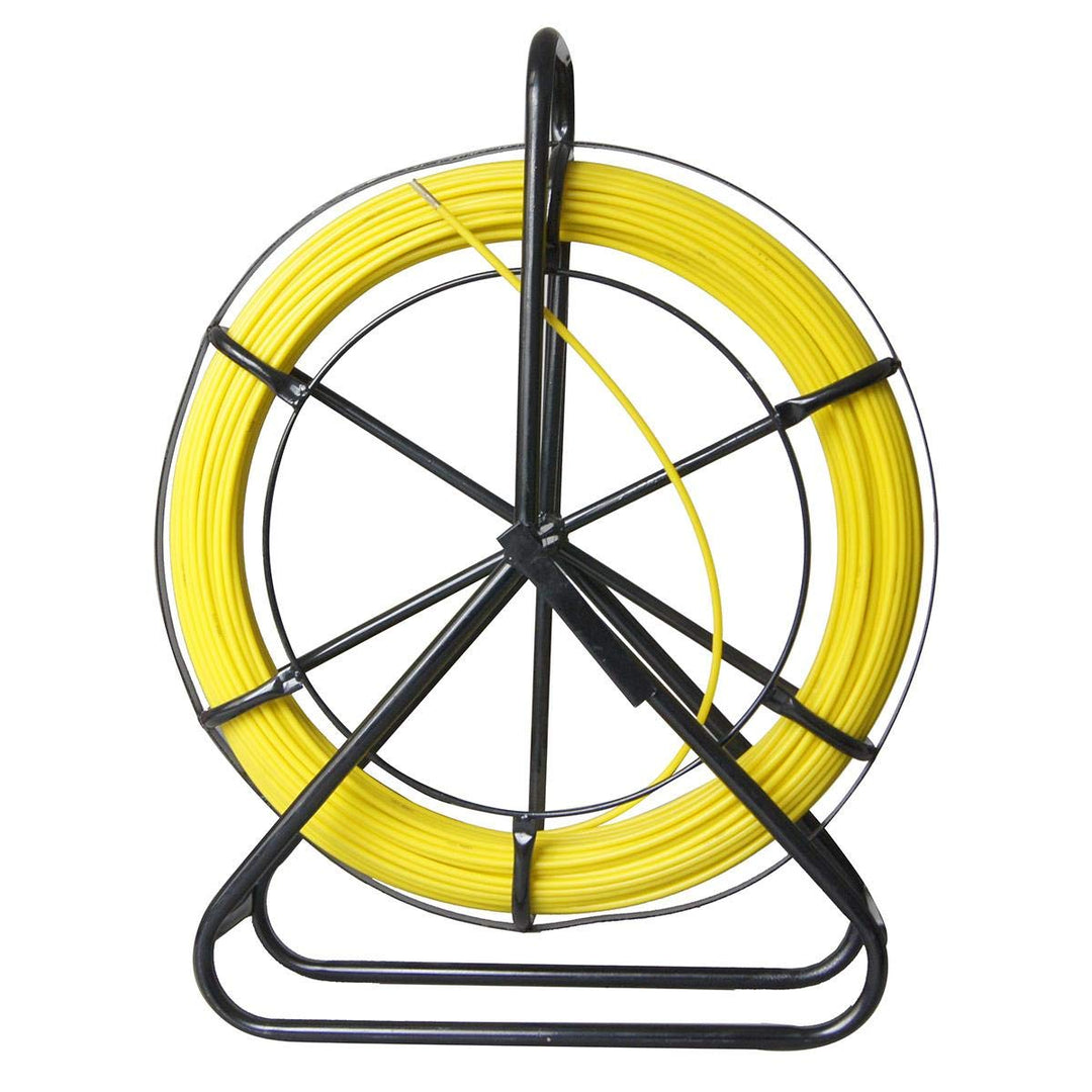 KATSU Glasfaserstab 6x80M Fischband Fiberglas Kabel Rad Rohr Rodder mit Stahlständer und Bremse, Gla