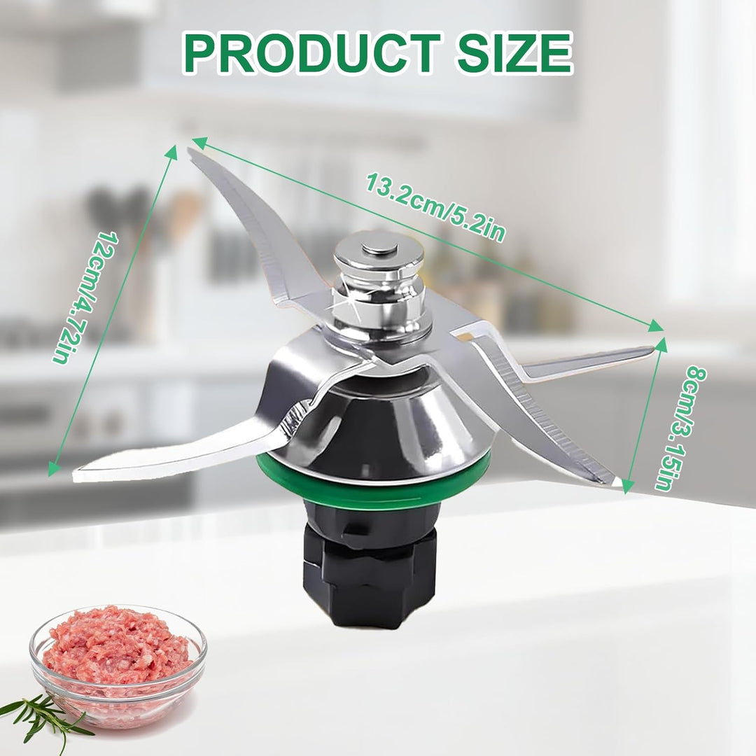 Messer für Vorwerk Thermomix TM5 TM6, Ersatzmesser Mixmesser mit Dichtring, Edelstahl-Teigmesser, Ed