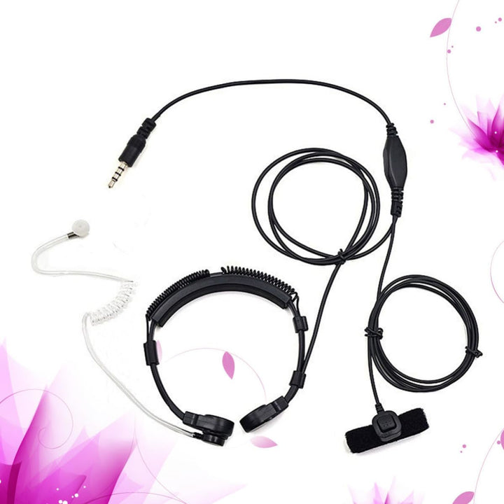 Kisangel 3,5 mm Klinkenstecker Kopfhörer mit Luftkanal Vibrationsmikrofon Kehlkopfgeräuschdämpfung S