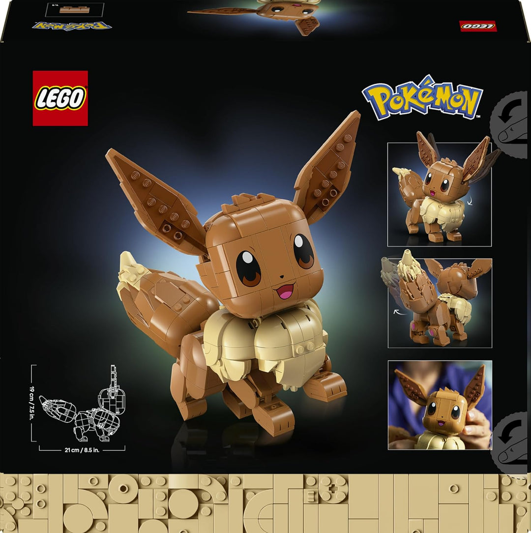 LEGO Pokémon Evoli Figur - Bauset für Erwachsene - Anime Modellbau mit beweglichen Gliedmassen, Ohre