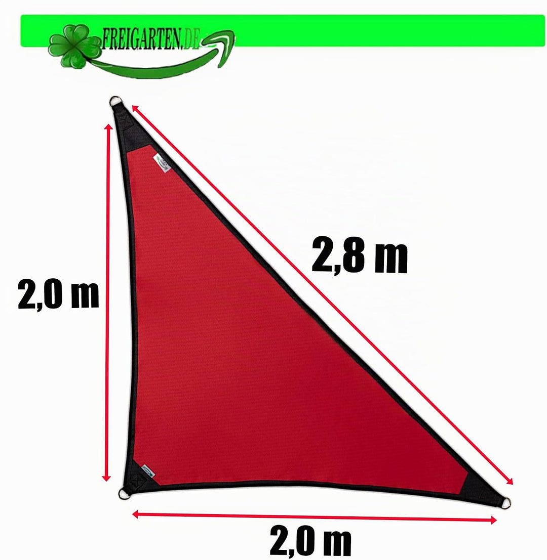 freigarten.de Sonnensegel Wasserdicht Sonnenschutz 100% Schutz vor UV dreieckig 2,0m x 2,0m x 2,8m R