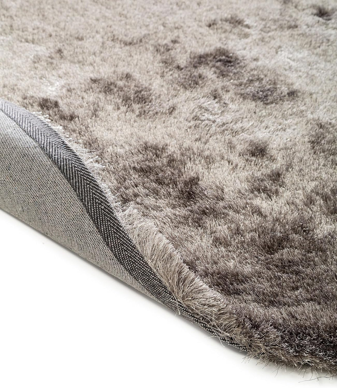 benuta Shaggy Hochflor Teppich Whisper Durchmesser 80 cm rund, Kunstfaser, Grau Rund Grau 80 cm rund