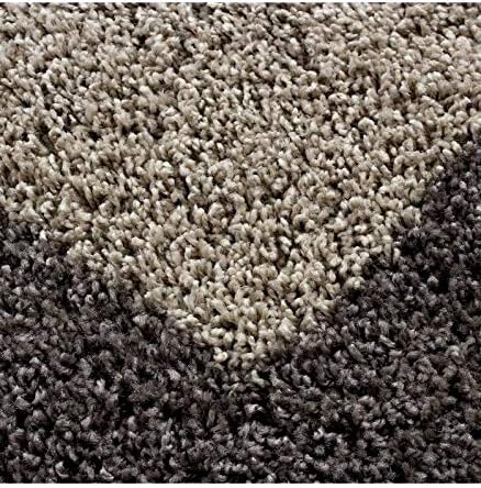 Carpettex Hochflor Teppich Wohnzimmer Shaggy Flokati Teppich Modern Bordüre Design 120 cm Rund Taupe