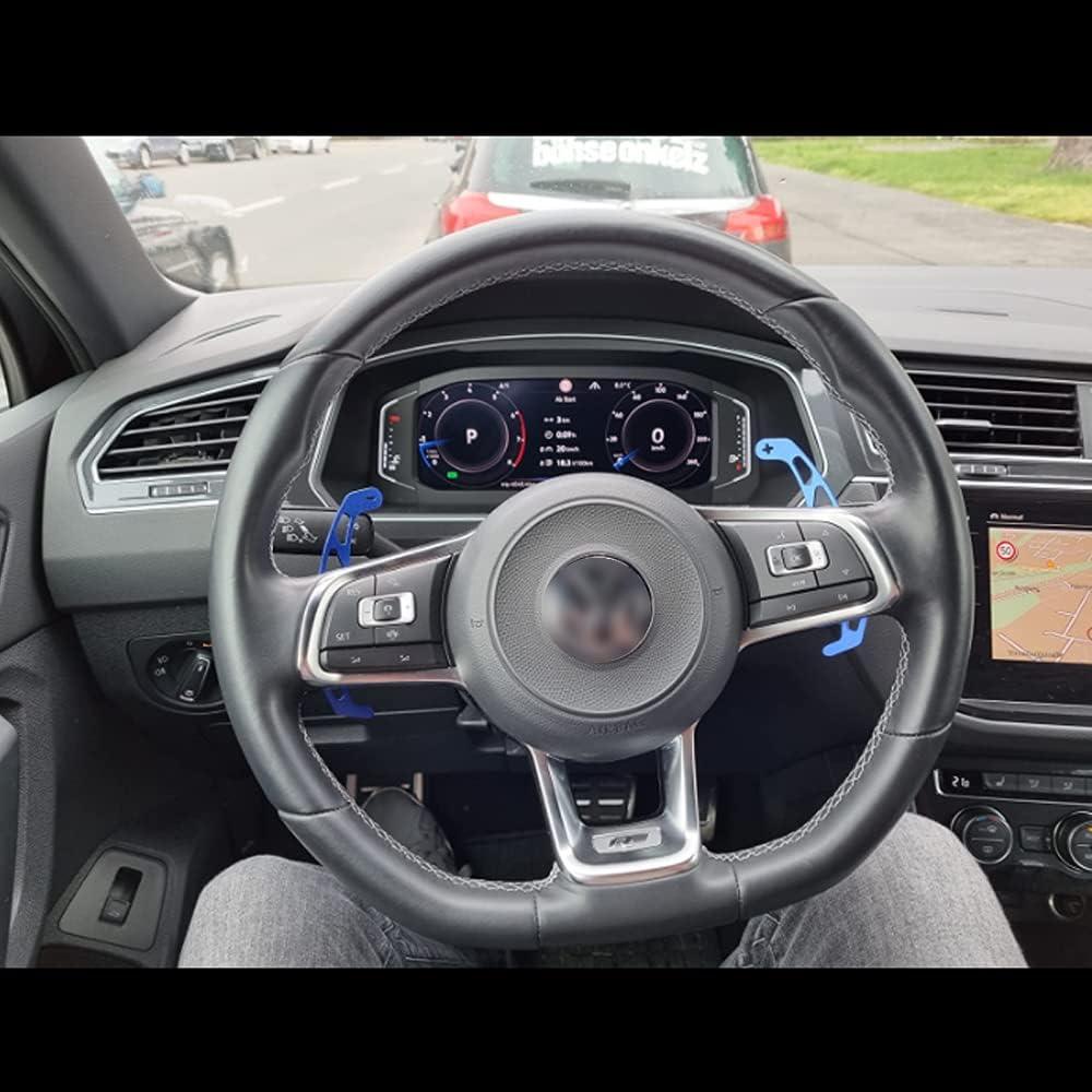 HIBEYO 2 Stücke Lenkrad Schaltwippen Verlängerung Paddles Lenkrad für VW GOLF GTI R R-line GTD GTE M