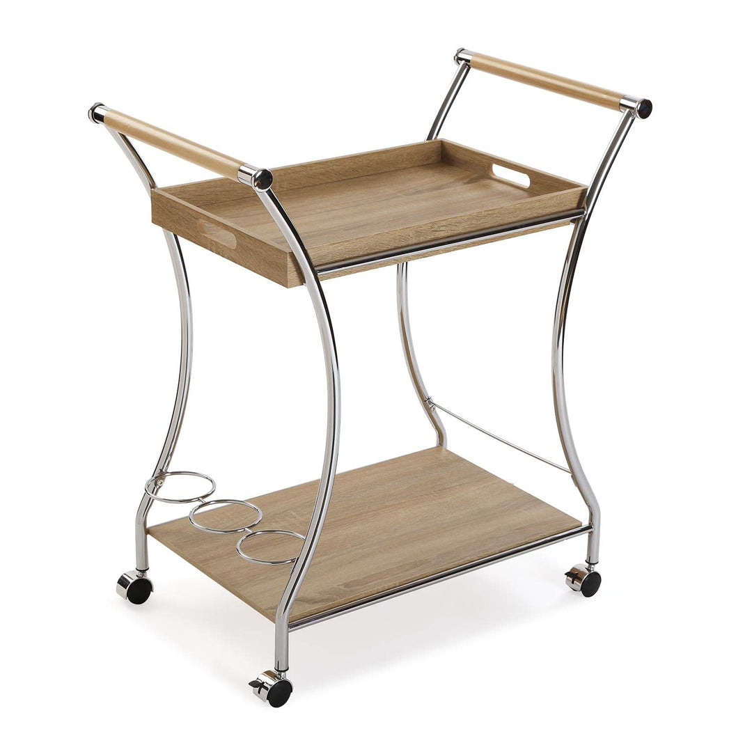 Versa Versatile Style Servierwagen mit Holzfinish, Masse (H x L x B) 78,5 x 42 x 68,5 cm, MDF-Holz,