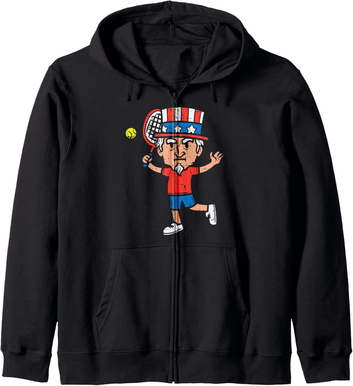 Uncle Sam Tennis American USA Sports 4th Of July Fourth Boys Kapuzenjacke