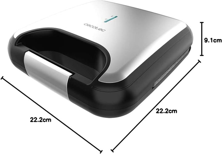 Cecotec Sandwichmaker Rock'nToast Grill +, 800W Leistung, RockStone Steinbeschichtung, Antihaft, Ede