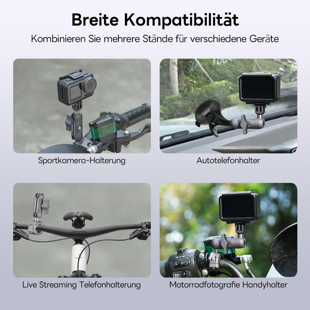 FANAUE Doppelbuchsenarm Unterstützt nur die Montage von 17mm Kugeladaptern, kompatibel mit Garmin GP