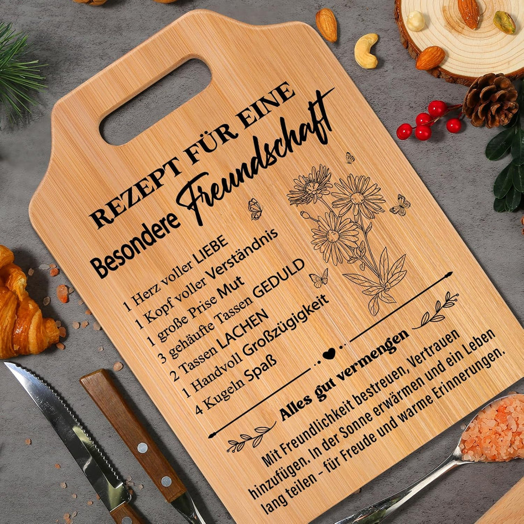 Beste Freundin Geschenke, Bambus Schneidebrett, Geschenk für Beste Freundin zum Geburtstag, zur Hoch