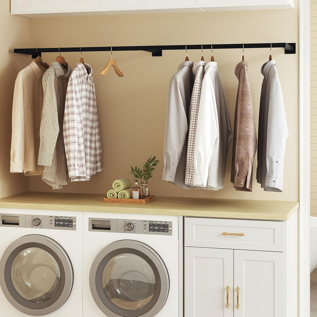 eSituro Kleiderstange Wandmontage, Garderobe Rohr industrial, für Flur Küche Wohnzimmer Badezimmer,