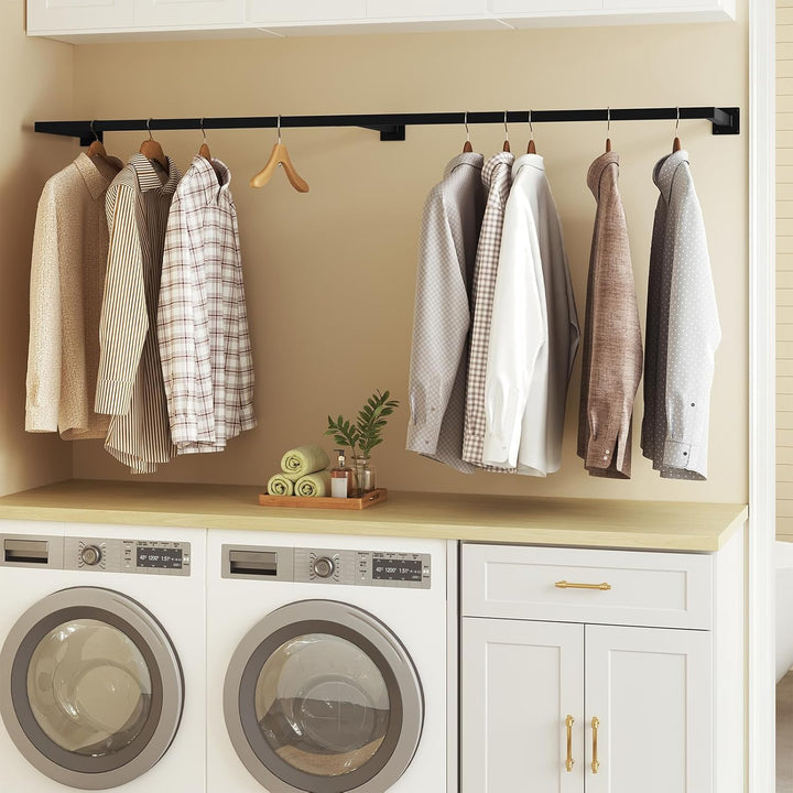 eSituro Kleiderstange Wandmontage, Garderobe Rohr industrial, für Flur Küche Wohnzimmer Badezimmer,