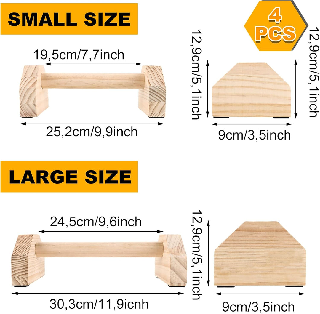 4er Set Liegestützgriffe Holz, Handstand Stütze, Push Up Bars Holz Parallettes für Handstand, Lieges