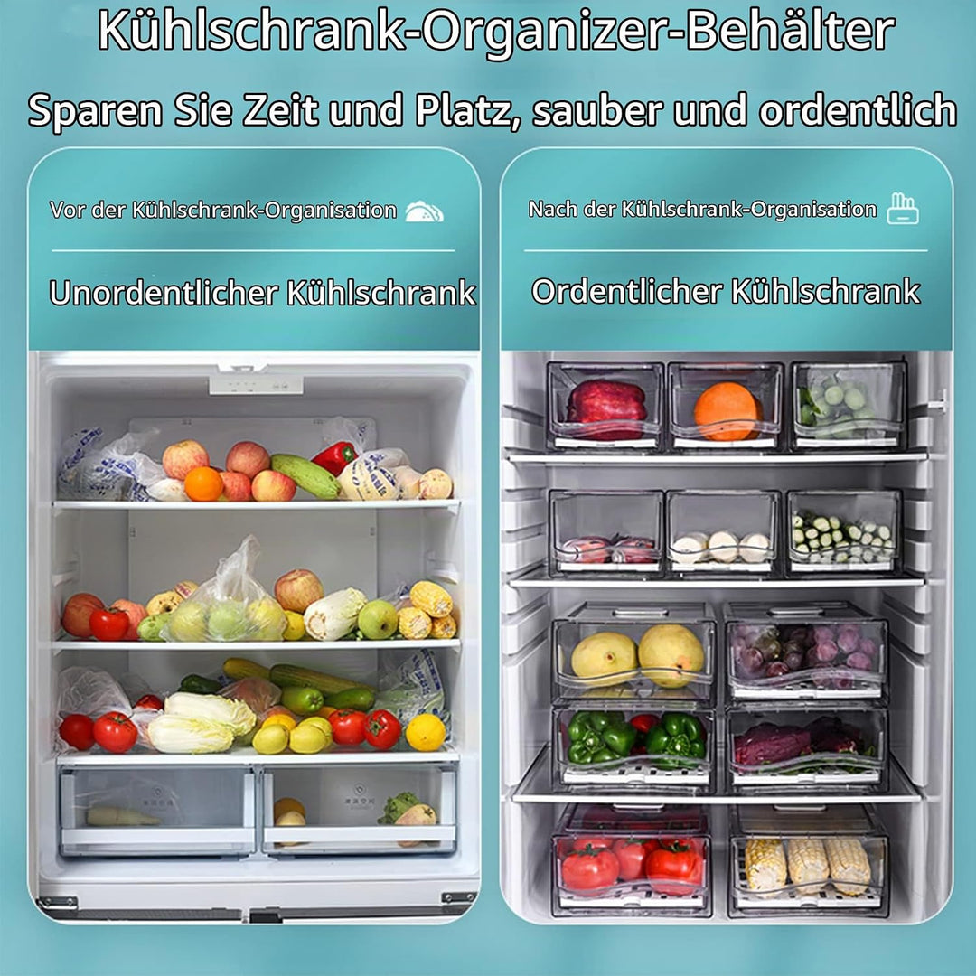 YekouMax Kühlschrank Organizer Set, Organizer Kühlschrank, Stapelbar und Wiederverwendbar, Wird für