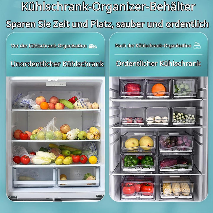 YekouMax Kühlschrank Organizer Set, Organizer Kühlschrank, Stapelbar und Wiederverwendbar, Wird für