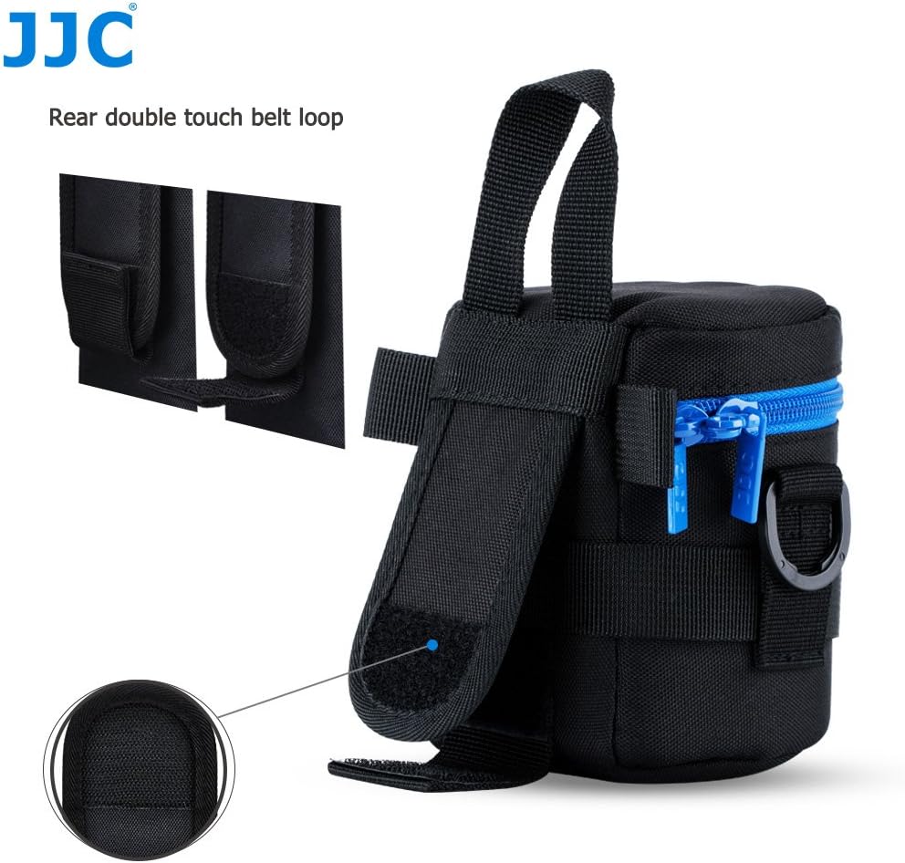 JJC Deluxe Objektiv Tasche mit 1 x Umhängeband, Wasserabweisend, Schwarz, passt Objektiv Durchmesser