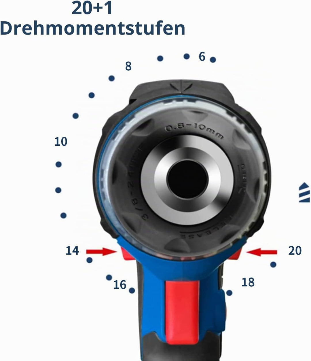 HERZO Elektro Bohrschrauber 300W,Speed 20 + 1 Drehmomentstufen with 4M Cable, great for everyday dri