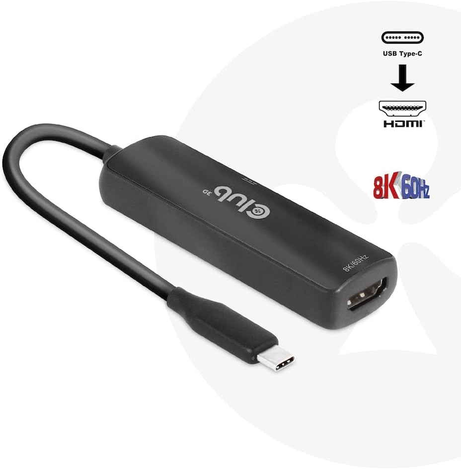 Club3D CAC-1588 USB Gen2 Typ-C zu HDMI™ 8K60Hz oder 4K120Hz HDR10, DSC1.2, Power Delivery 3.0 Activ