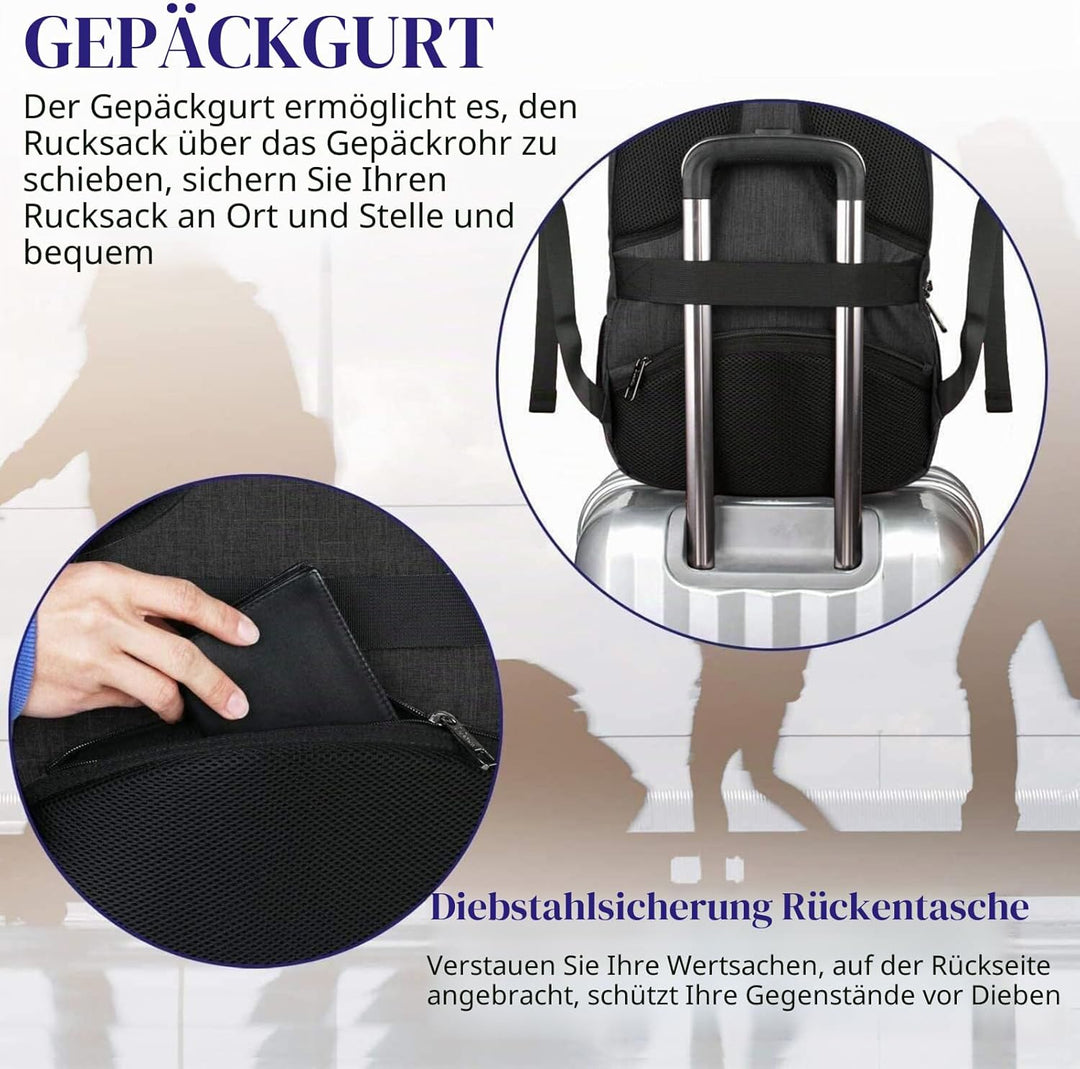 MATEIN Grosser Laptop Rucksack 17 Zoll Laptoptasche für Schule Arbeit mit USB Ladeanschluss Anti Die