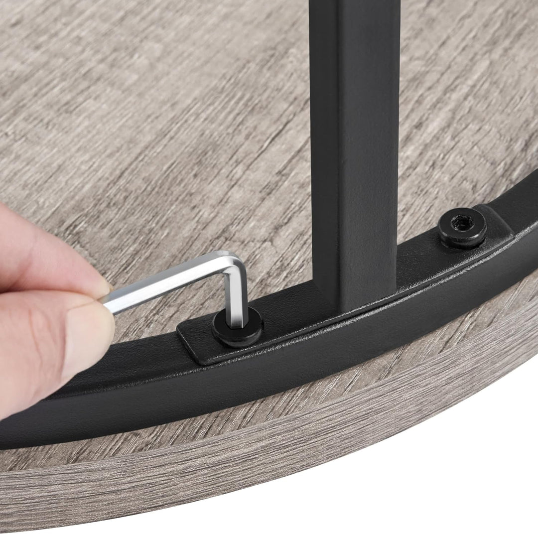 Yaheetech 2er Set Couchtisch Beistelltisch Runder Satztisch Metallgestell Kaffeetisch Wohnzimmertisc
