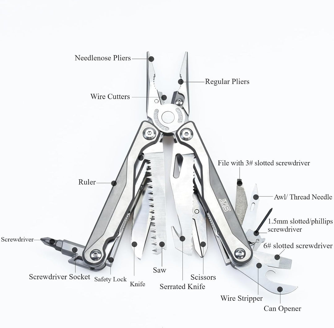 SQT Multifunktionszange Multi-Tool Multifunktion mit Zange, Magnetische Schraubendreher &amp; Nylonetui
