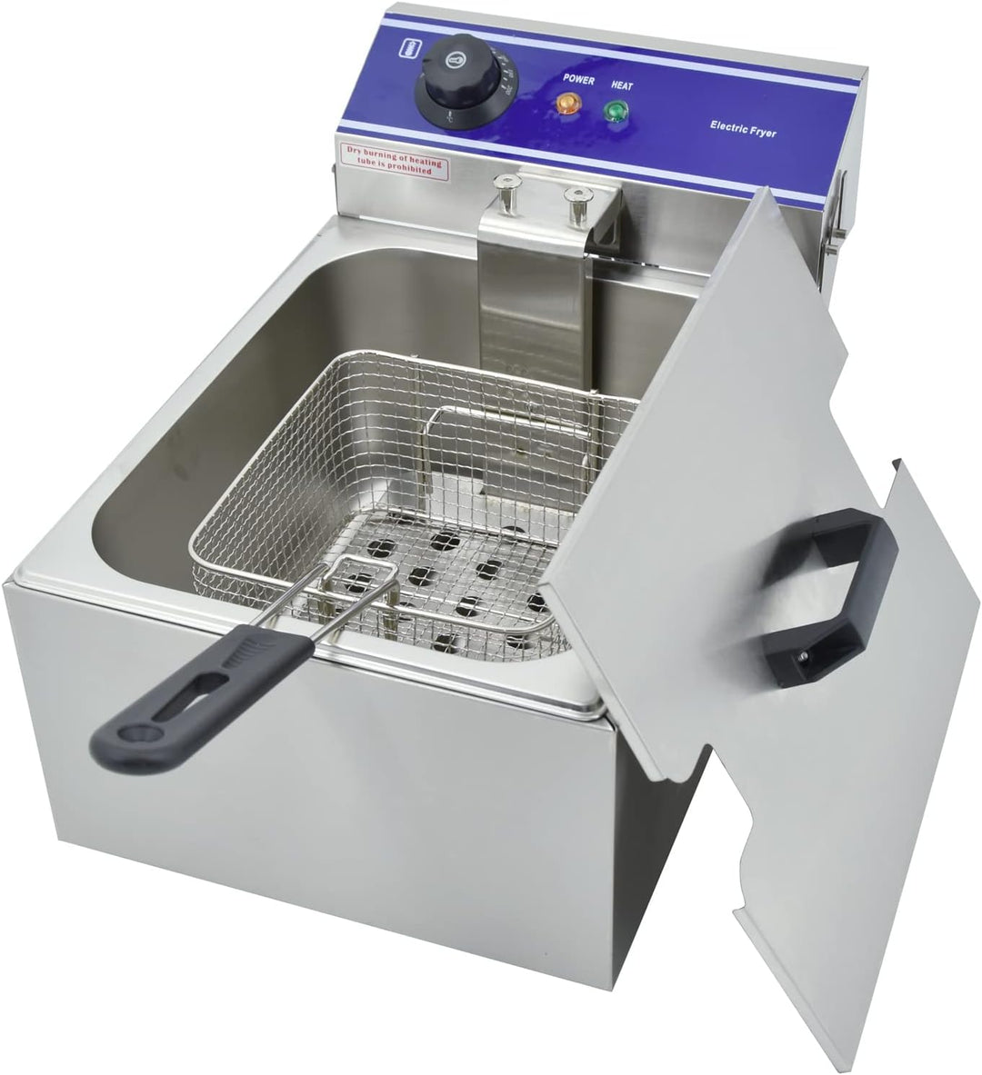 MOOTACO Gastro Fritteuse Friteuse Edelstahl, 6L Behälter, Elektro Fritteuse 3000W, Edelstahl elektri
