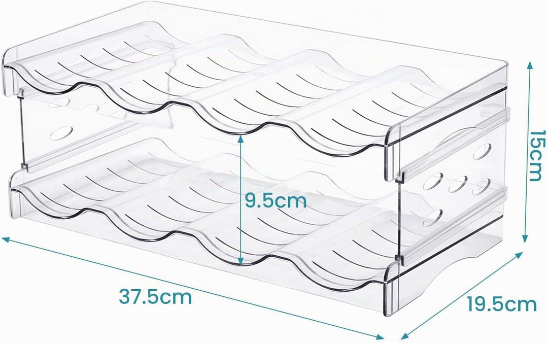 Flaschenregal Kühlschrank Flaschen Organizer, Stapelbares Weinregal &amp; Dosenregal, Transparenter Flas