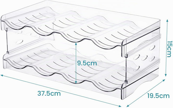 Flaschenregal Kühlschrank Flaschen Organizer, Stapelbares Weinregal &amp; Dosenregal, Transparenter Flas