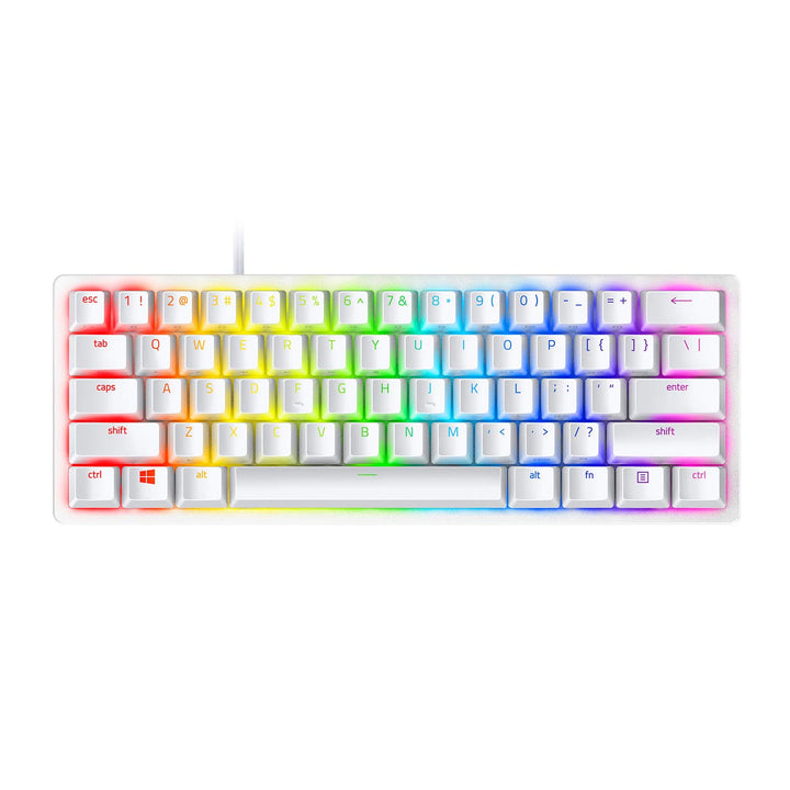 Razer Huntsman Mini Mercury (Red Switch) - Kompakte 60% Gaming Tastatur mit schnellen linear opto-me