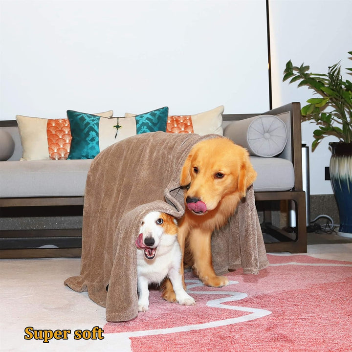 Dogvingpk Extra grosse Hundehandtücher zum Trocknen von Hunden, super saugfähig, weiche Mikrofaser,