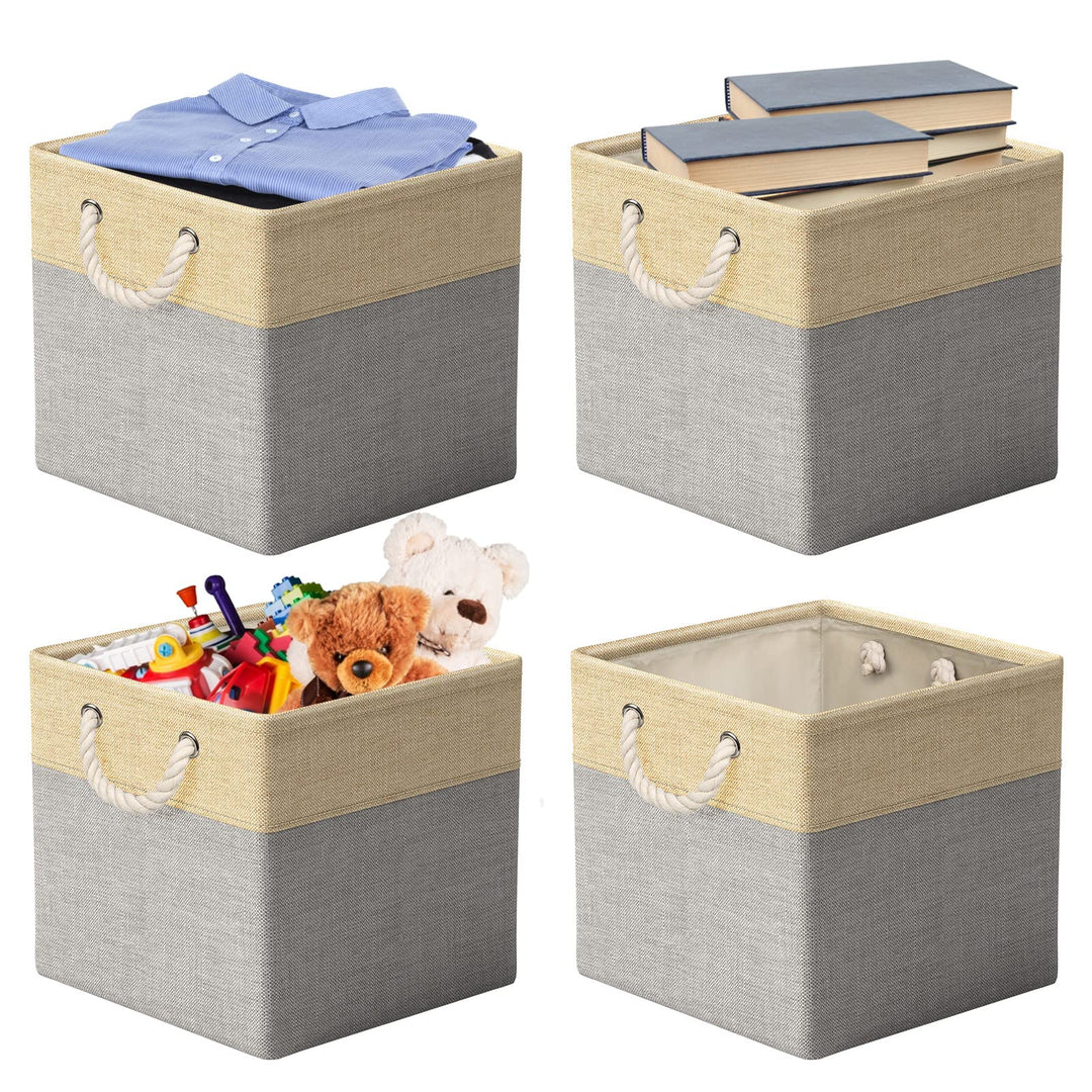 RIWNNI Aufbewahrungsbox Stoff 30x30 [4-Pack], Faltbarer Aufbewahrungsbox für Stoff, Ideal für Kallax