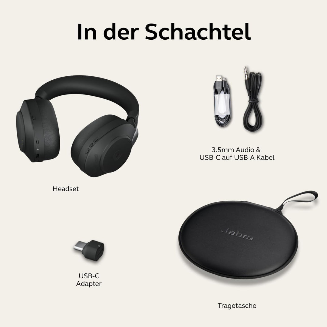 Jabra Evolve2 85 Wireless PC Headset – Noise Cancelling Microsoft Teams Certified Stereo Headphones