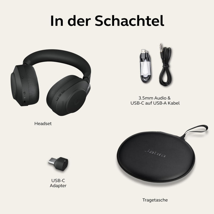 Jabra Evolve2 85 Wireless PC Headset – Noise Cancelling Microsoft Teams Certified Stereo Headphones